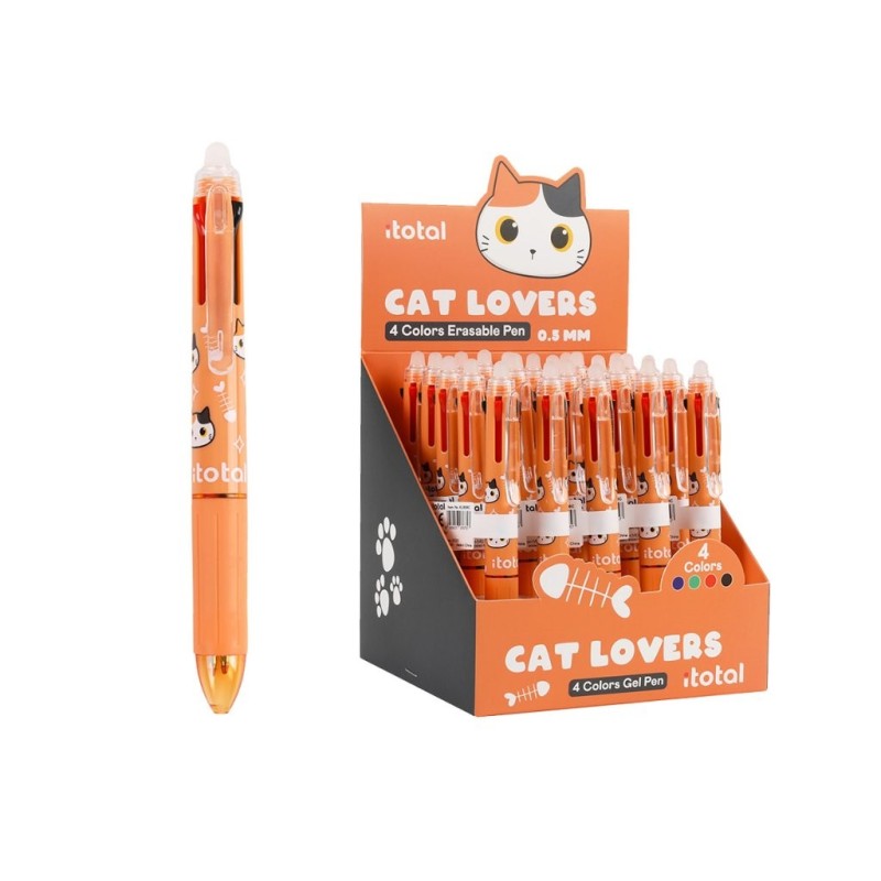 Bolígrafo Borrable 4 en 1 ORANGE CAT - expositor 25 uds Bolígrafo Borrable 4 en 1 ORANGE CAT - expositor 25 uds