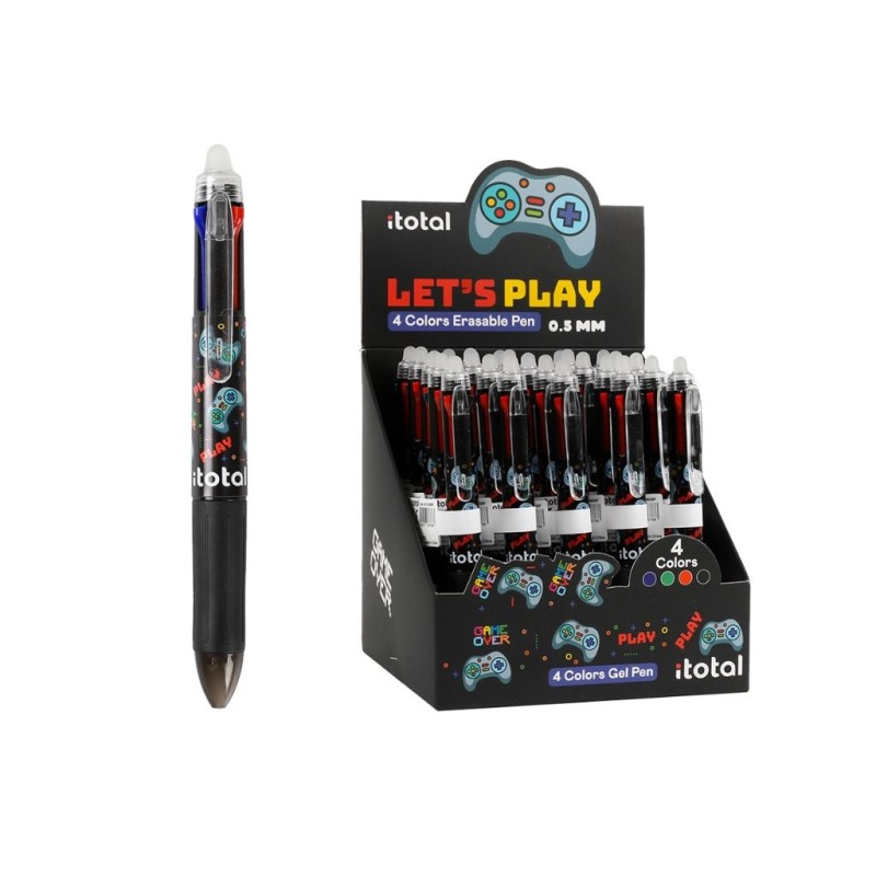 Bolígrafo Borrable 4 en 1 LET'S PLAY - expositor 25 uds Bolígrafo Borrable 4 en 1 LET'S PLAY - expositor 25 uds