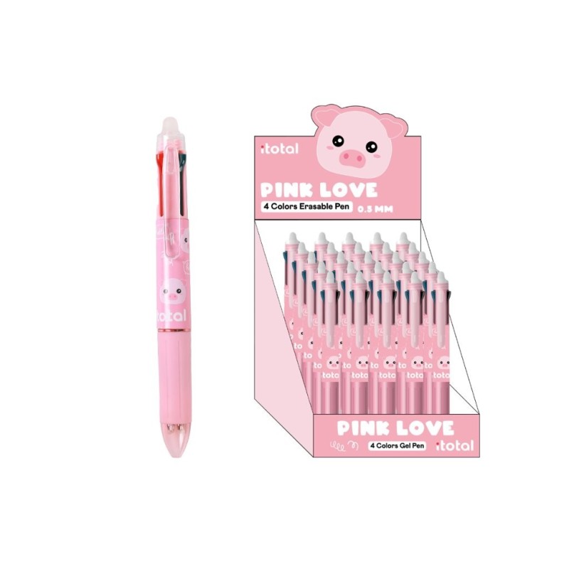 Bolígrafo Borrable 4 en 1 PIGGY - expositor 25 uds Bolígrafo Borrable 4 en 1 PIGGY - expositor 25 uds