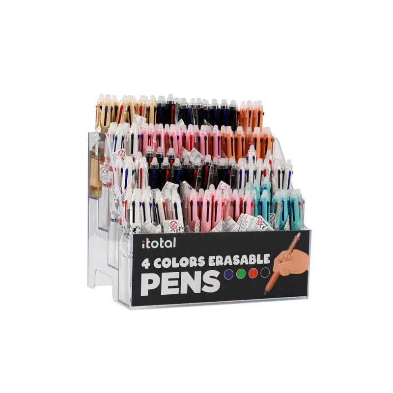 Bolígrafos Borrables 4 en 1 surtidos - expositor 144 uds Bolígrafos Borrables 4 en 1 surtidos - expositor 144 uds