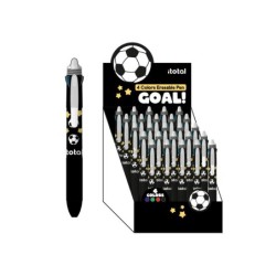 Bolígrafo Borrable 4 en 1 FOOTBALL - expositor 25 uds