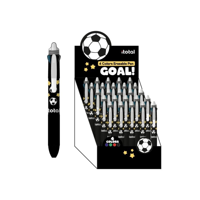 Bolígrafo Borrable 4 en 1 FOOTBALL - expositor 25 uds Bolígrafo Borrable 4 en 1 FOOTBALL - expositor 25 uds