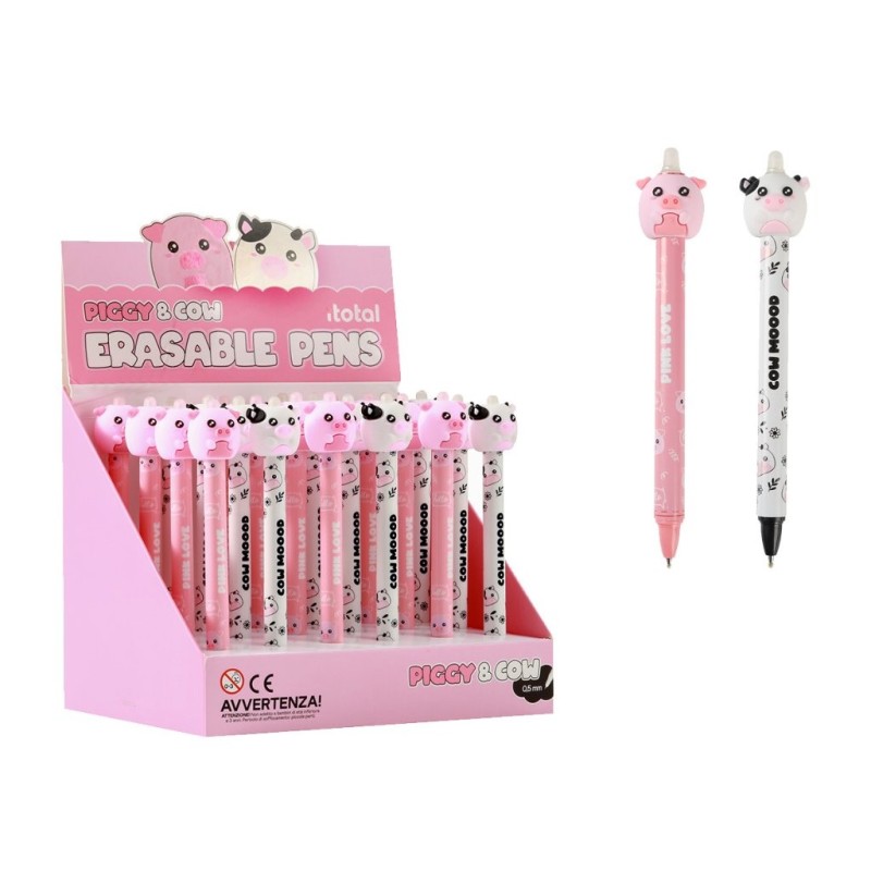 Bolígrafo Borrable 3D PIGGY & COW - expositor 24 uds Bolígrafo Borrable 3D PIGGY & COW - expositor 24 uds