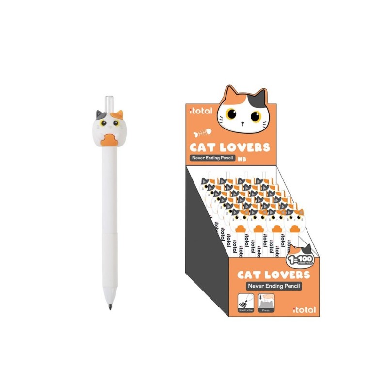 Lápiz Never Ending ORANGE CAT - expositor 24 uds Lápiz Never Ending ORANGE CAT - expositor 24 uds