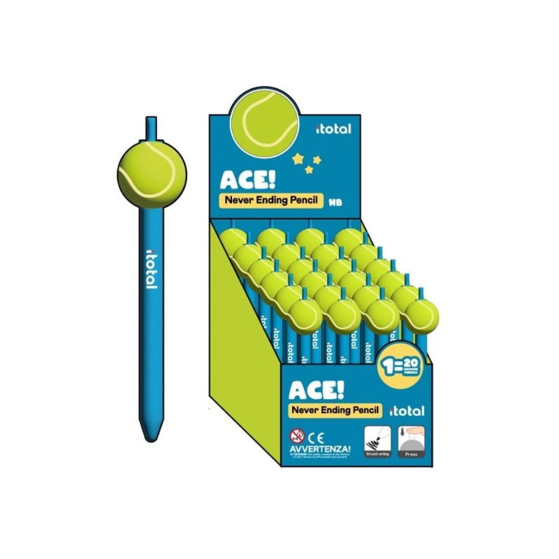 Lápiz Never Ending TENNIS - expositor 24 uds Lápiz Never Ending TENNIS - expositor 24 uds