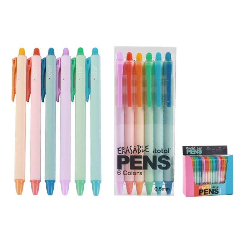 Bolígrafos Borrables set 6 colores - expositor 12 uds Bolígrafos Borrables set 6 colores - expositor 12 uds