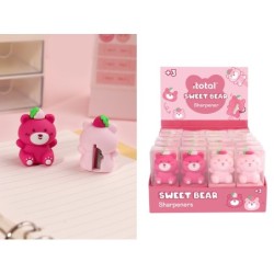 Sacapuntas Oso Rosa - expositor 24 uds