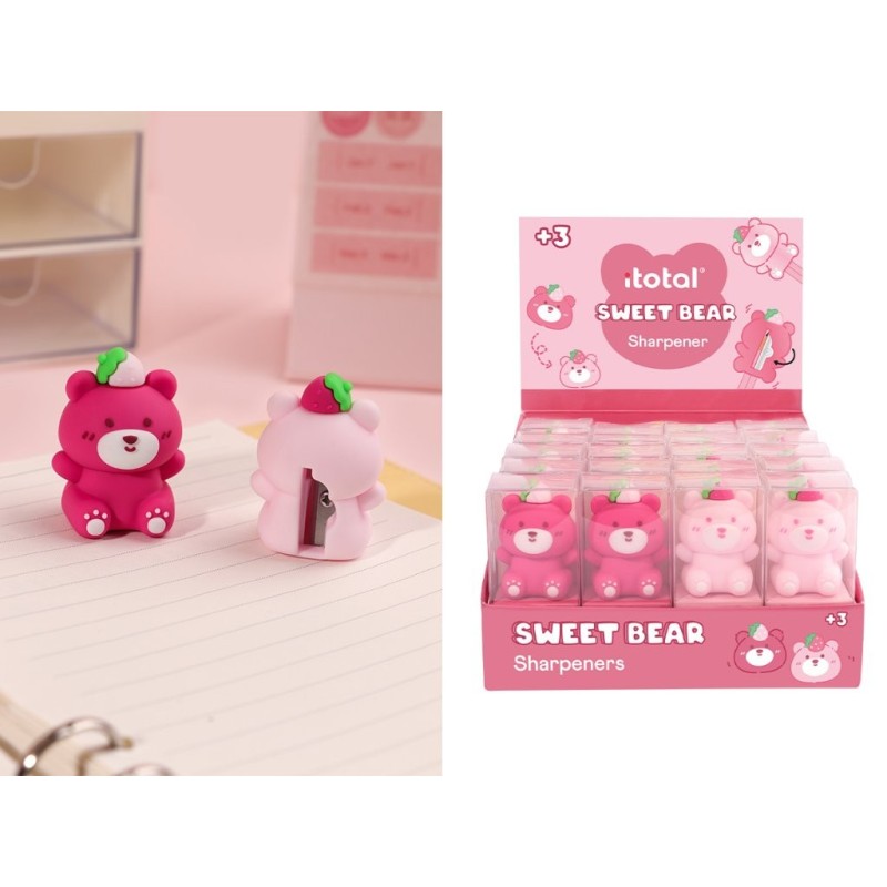 Sacapuntas Oso Rosa - expositor 24 uds Sacapuntas Oso Rosa - expositor 24 uds