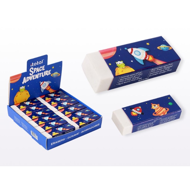 Goma de borrar SPACE ADVENTURE - expositor 24 uds Goma de borrar SPACE ADVENTURE - expositor 24 uds