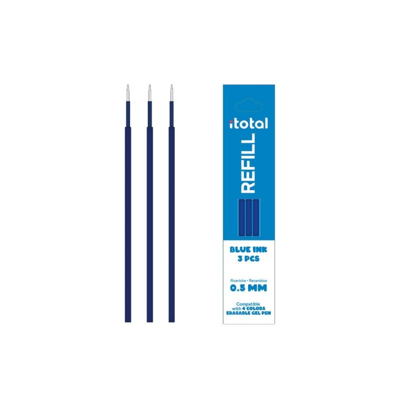 Set de 3 piezas de Recambio de Tinta Borrable para boligrafos 4 en 1 Azul Set de 3 piezas de Recambio de Tinta Borrable para boligrafos 4 en 1 Azul