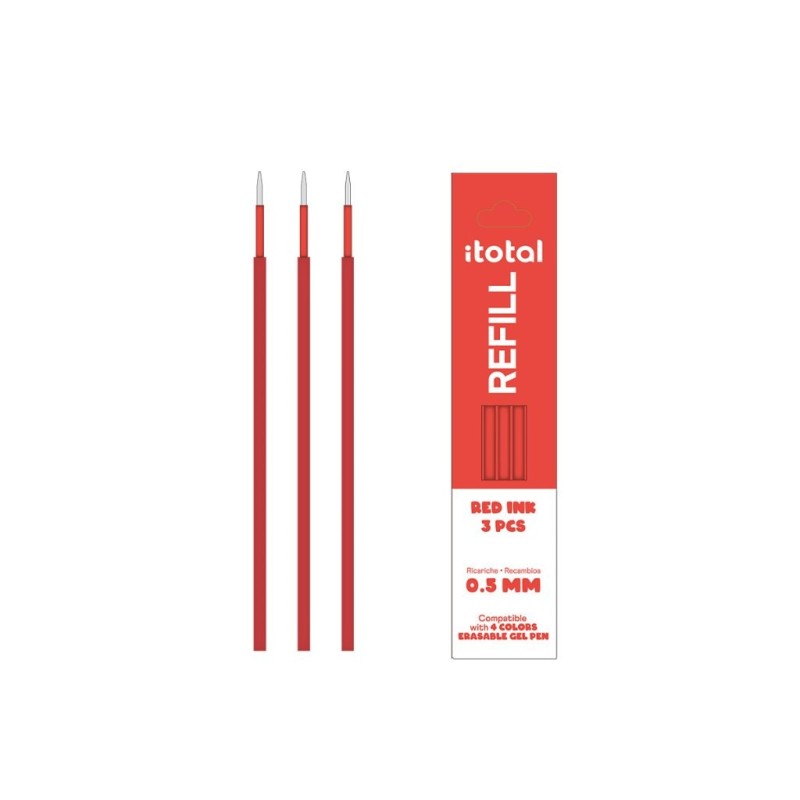 Set de 3 piezas de Recambio de Tinta Borrable para boligrafos 4 en 1 Rojo Set de 3 piezas de Recambio de Tinta Borrable para boligrafos 4 en 1 Rojo