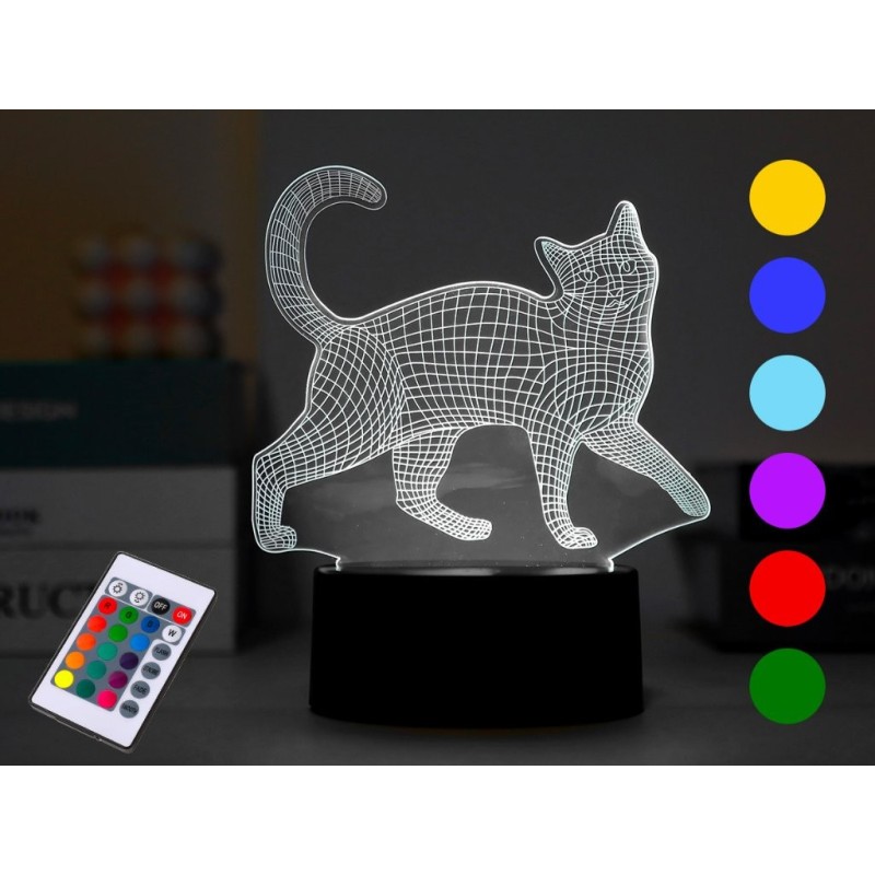 Lámpara LED 3D Gato Lámpara LED 3D Gato