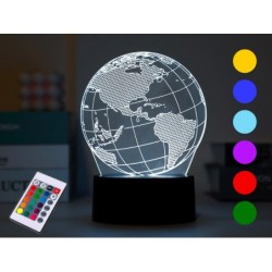 Lámpara LED 3D Mundo
