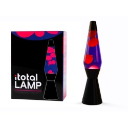 Lámpara de Lava Spaceship con Base Negra, Líquido Morado y Cera Rosa