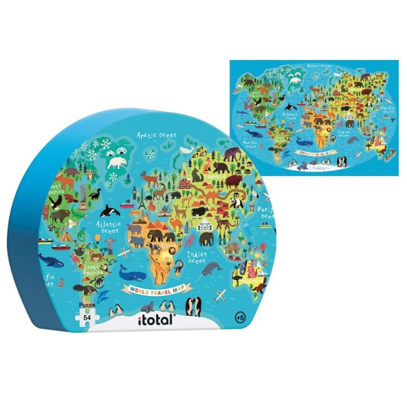 Puzzle 49 piezas edad 5+ WORLD TRAVEL MAP Puzzle 49 piezas edad 5+ WORLD TRAVEL MAP