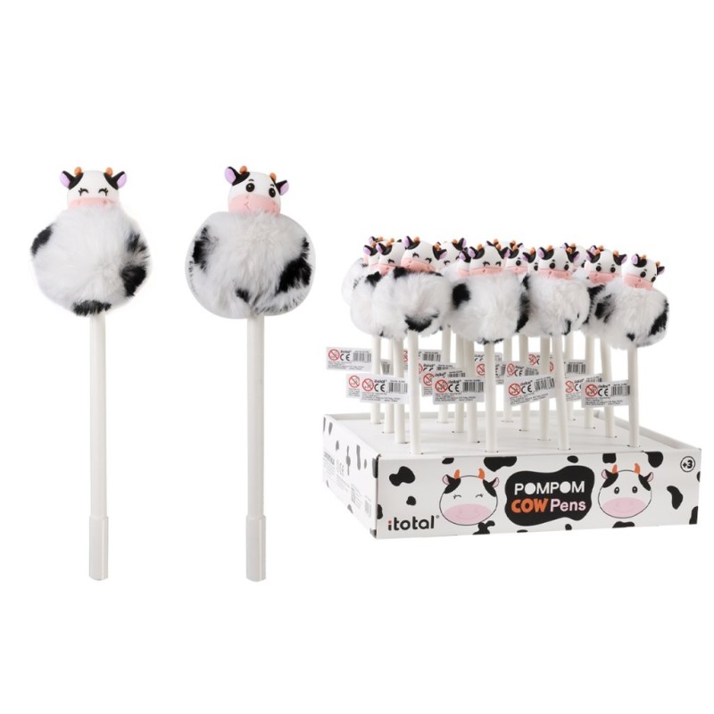 Bolígrafo Pom Pom Vaca - expositor 16 uds Bolígrafo Pom Pom Vaca - expositor 16 uds