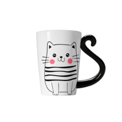Taza de Cerámica Gato Blanco