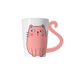 Taza de Cerámica Gato Rosa