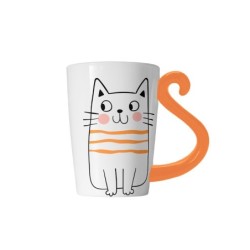 Taza de Cerámica Gato Naranja
