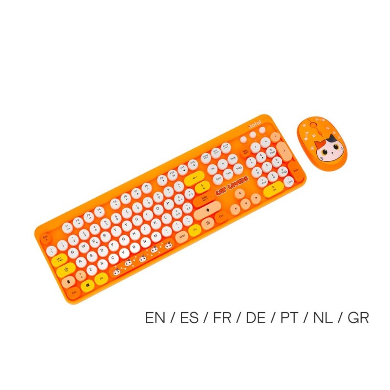 Conjunto de Teclado y Ratón ORANGE CAT (EN / ES / FR / DE / PT / NL / GR) Conjunto de Teclado y Ratón ORANGE CAT (EN / ES / FR / DE / PT / NL / GR)
