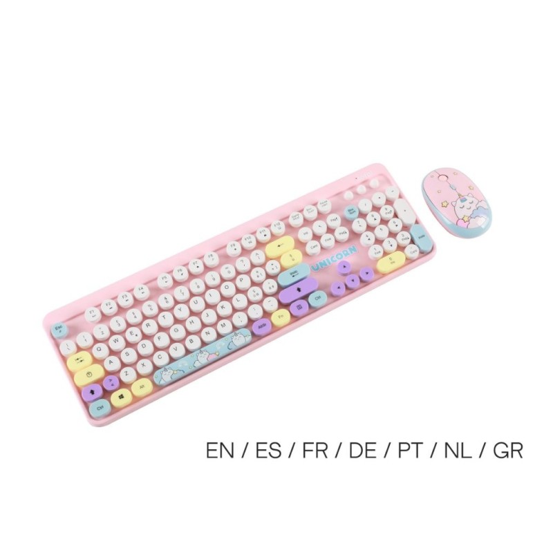 Conjunto de Teclado y Ratón UNICORN (EN / ES / FR / DE / PT / NL / GR) Conjunto de Teclado y Ratón UNICORN (EN / ES / FR / DE / PT / NL / GR)