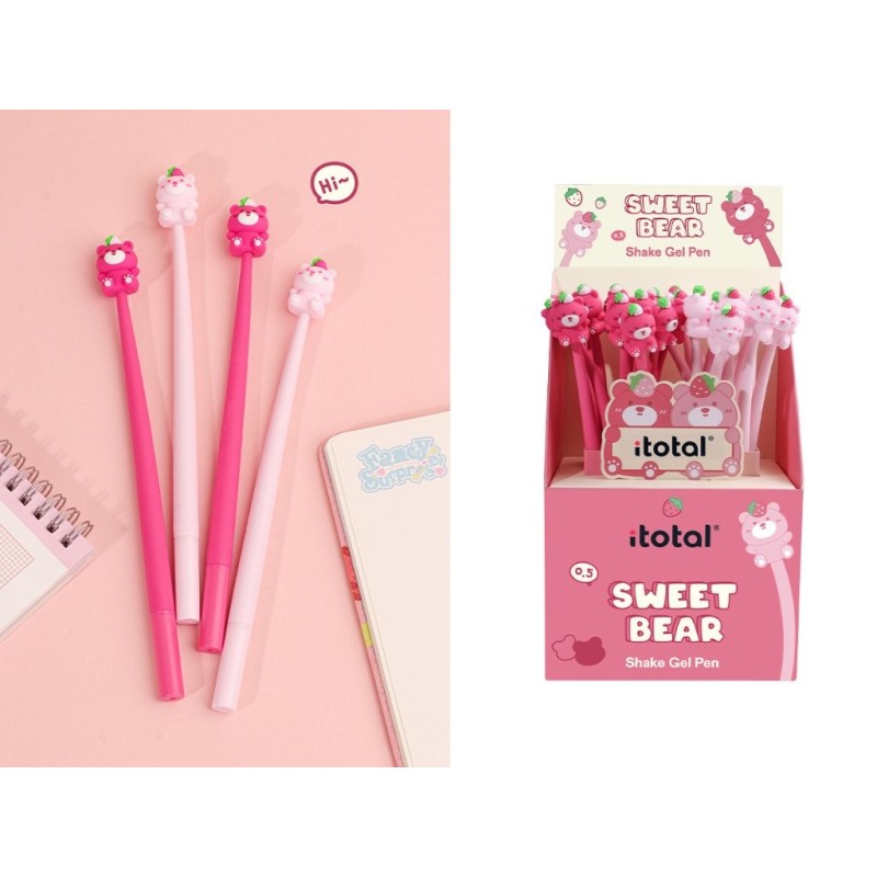 Bolígrafo Flexible Oso Rosa - expositor 24 uds Bolígrafo Flexible Oso Rosa - expositor 24 uds