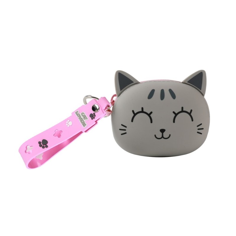 Monedero de silicona GREY CAT Monedero de silicona GREY CAT