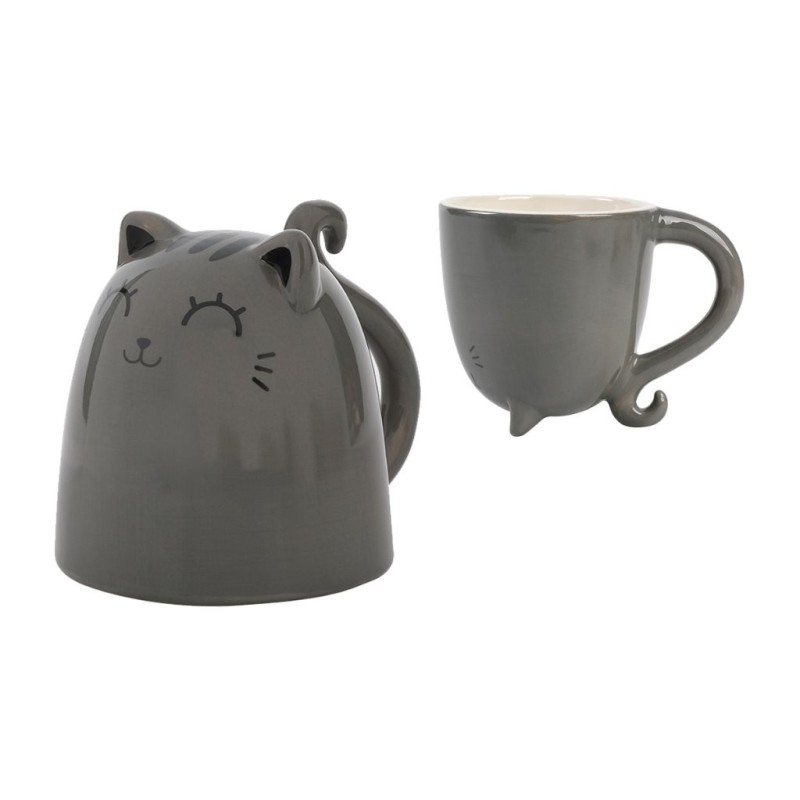 Taza de Cerámica Up & Down GREY CAT Taza de Cerámica Up & Down GREY CAT