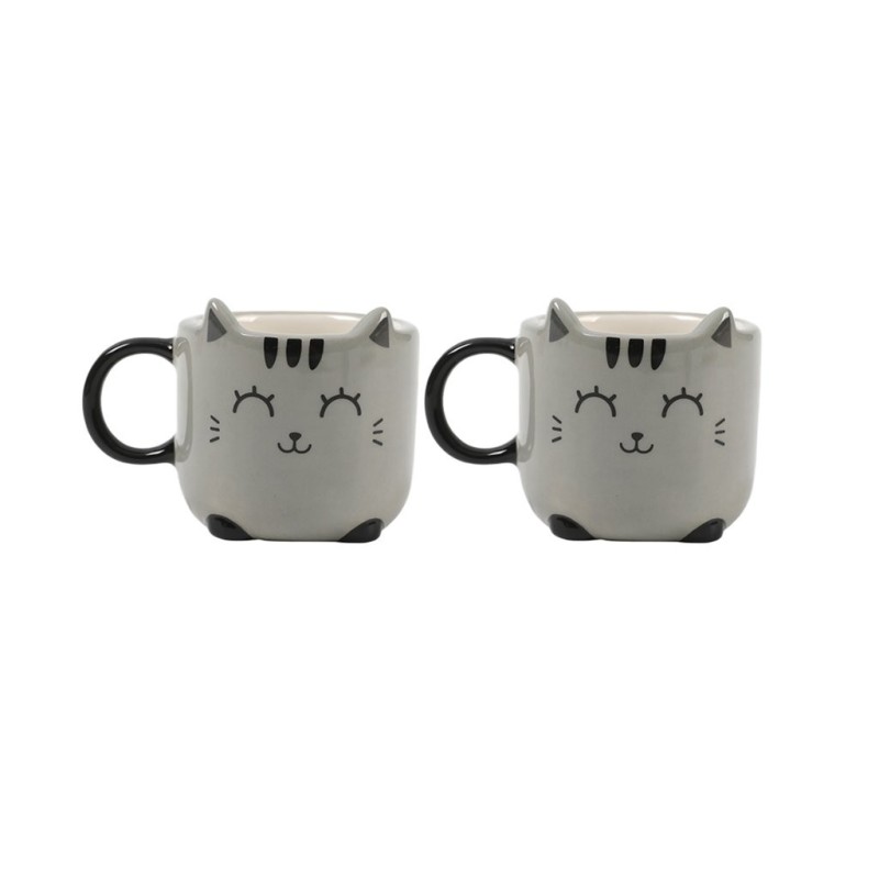 Taza de Espresso GREY CAT set de 2 uds Taza de Espresso GREY CAT set de 2 uds