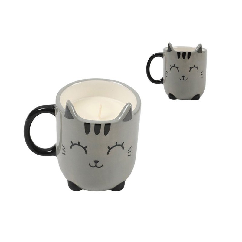 Taza con Vela GREY CAT Taza con Vela GREY CAT
