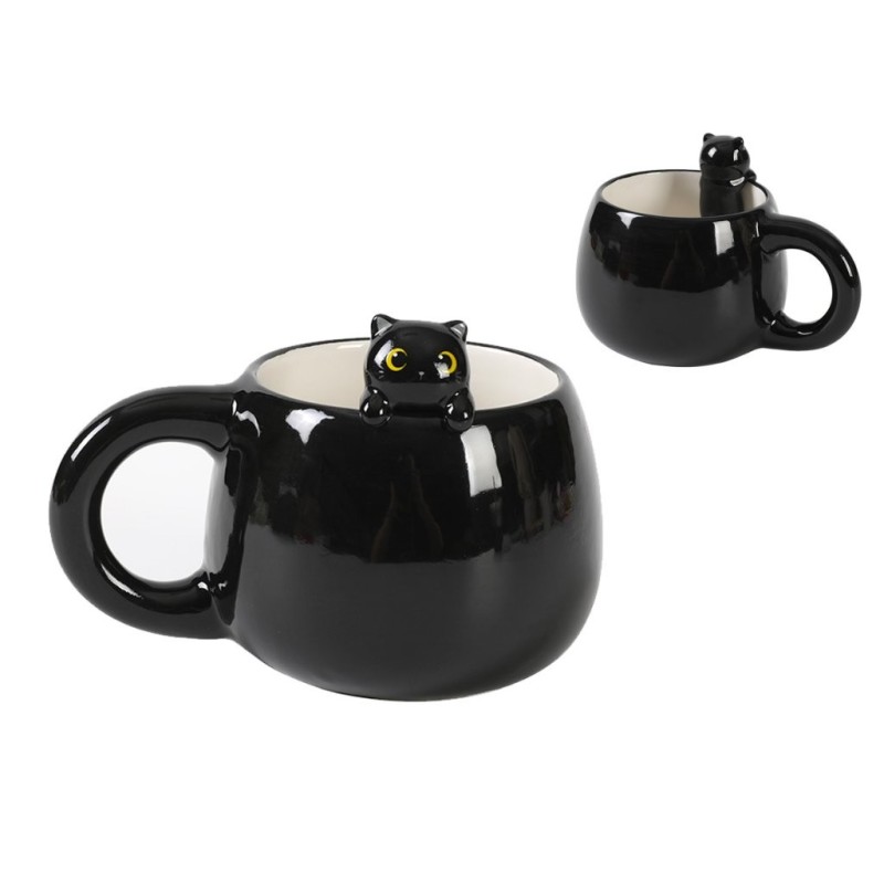 Taza de Cerámica con Charm BLACK CAT Taza de Cerámica con Charm BLACK CAT