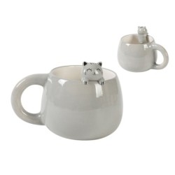 Taza de Cerámica con Charm GREY CAT