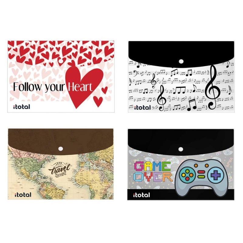 Carpetas de Documentos surtidas LET'S PLAY, MUSIC, FOLLOW YOUR HEART & OLD MAP Carpetas de Documentos surtidas LET'S PLAY, MUSIC, FOLLOW YOUR HEART & OLD MAP