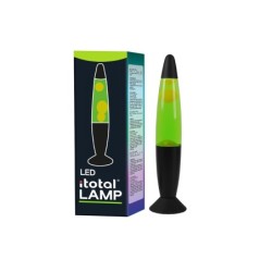 Lámpara de Lava LED Bullet con Luz Verde y Base Negra