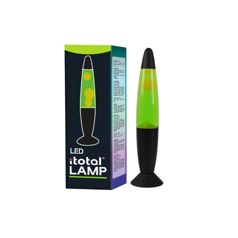 Lámpara de Lava LED Bullet con Luz Verde y Base Negra Lámpara de Lava LED Bullet con Luz Verde y Base Negra