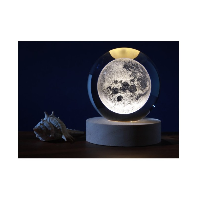 Lámpara Bola de cristal pequeña Luna Lámpara Bola de cristal pequeña Luna