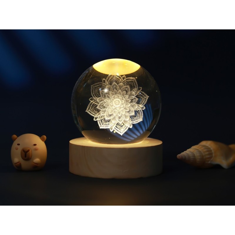Lámpara Bola de cristal pequeña Mandala Lámpara Bola de cristal pequeña Mandala