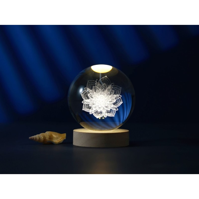 Lámpara Bola de cristal grande Mandala Lámpara Bola de cristal grande Mandala