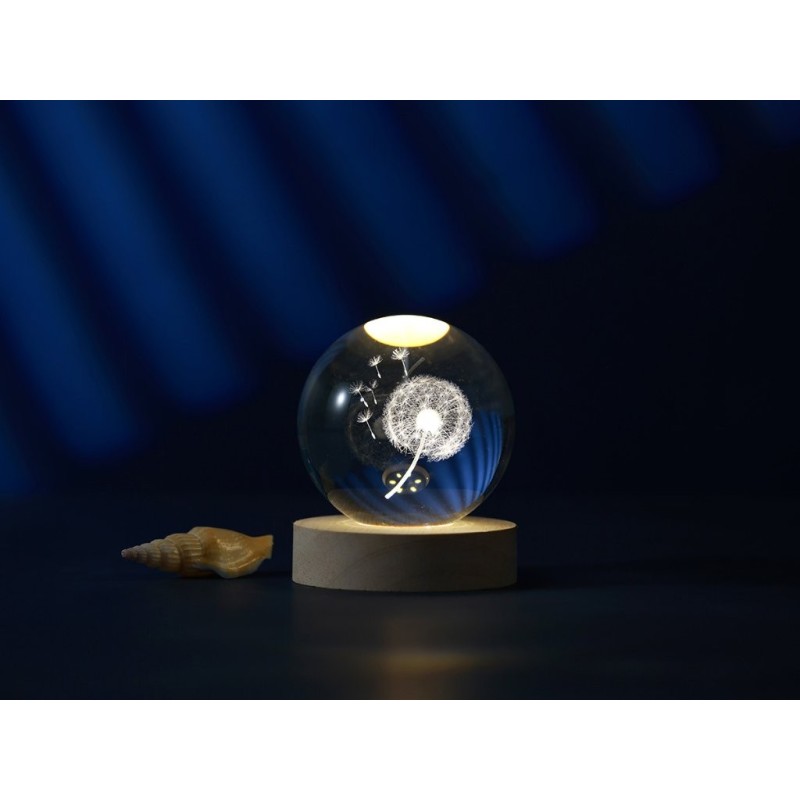 Lámpara Bola de cristal media Diente de león Lámpara Bola de cristal media Diente de león