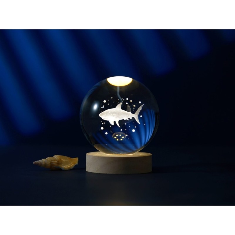 Lámpara Bola de cristal grande Tiburón Lámpara Bola de cristal grande Tiburón