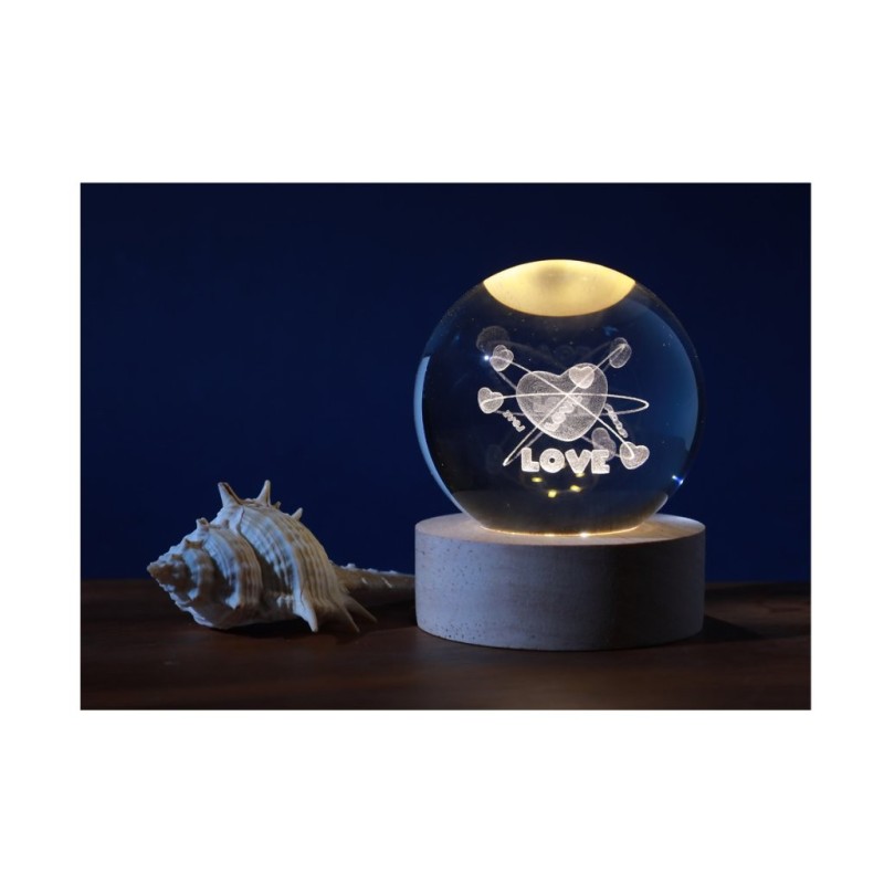 Lámpara Bola de cristal pequeña FOLLOW YOUR HEART Lámpara Bola de cristal pequeña FOLLOW YOUR HEART