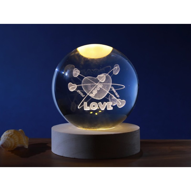 Lámpara Bola de cristal media FOLLOW YOUR HEART Lámpara Bola de cristal media FOLLOW YOUR HEART