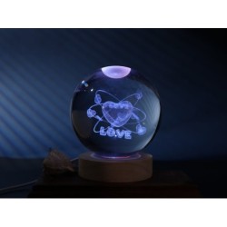 Lámpara Bola de cristal grande FOLLOW YOUR HEART