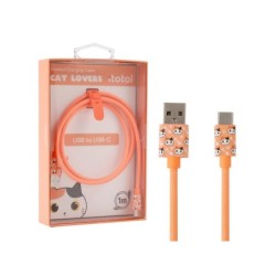 Cable USB - USB-C ORANGE CAT