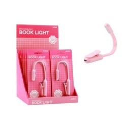 Luz de lectura LED rosa pastel - expositor 12 uds