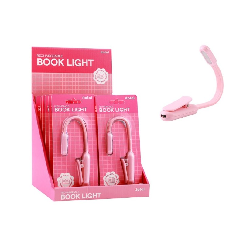 Luz de lectura LED rosa pastel - expositor 12 uds Luz de lectura LED rosa pastel - expositor 12 uds
