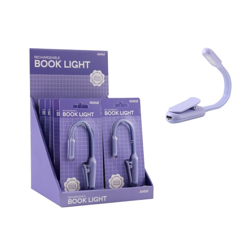 Luz de lectura LED violeta pastel - expositor 12 uds Luz de lectura LED violeta pastel - expositor 12 uds