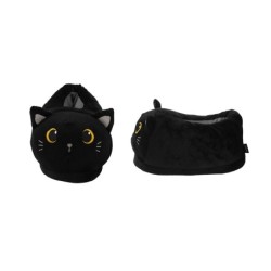 Pantuflas Plush BLACK CAT