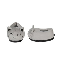 Pantuflas Plush GREY CAT