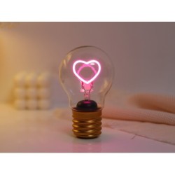 Luz con forma de bombilla Heart
